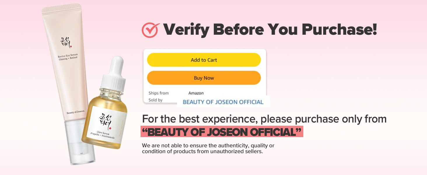 Verify the seller before purchase. Sold by Beauty of Joseon Official.