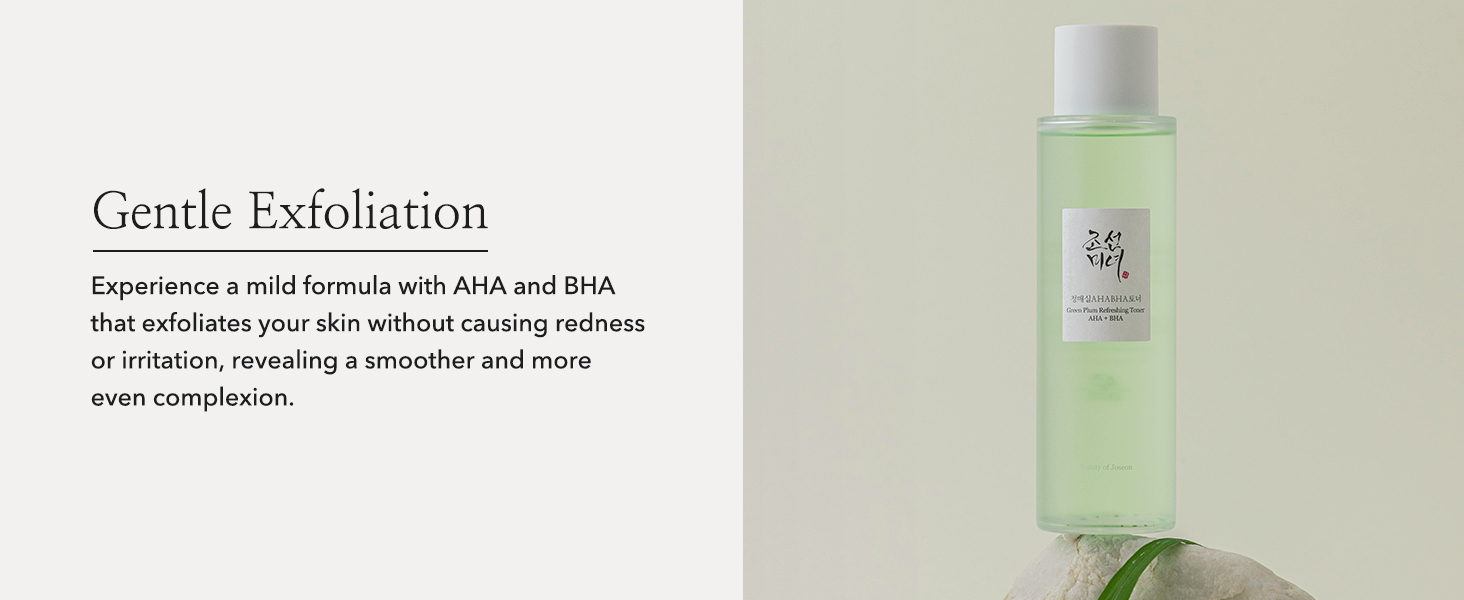 Gentle exfoliation with AHA and BHA.